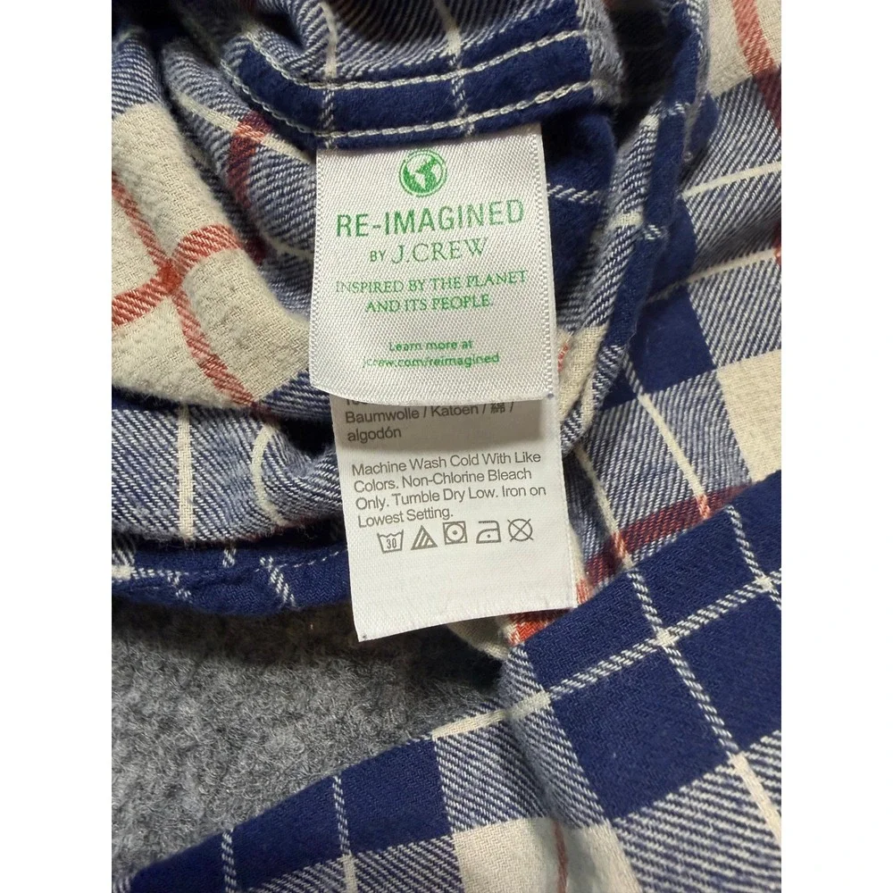 CREWCUTS BY J.CREW Boys Blue Plaid Flannel Button Down Shirt Size 4-5